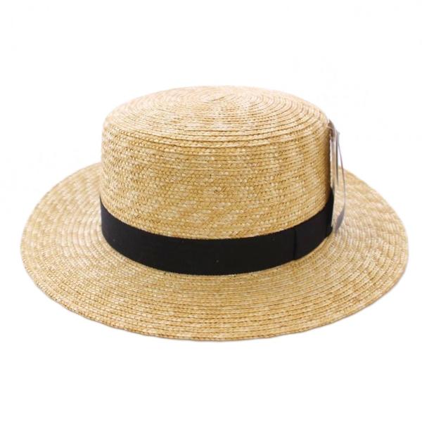 未使用品 田中帽子店 麦わら帽子 ハット 57.5 ベージュ UK-H043-NA /BM レディー...