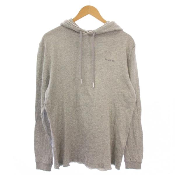 ディーゼル DIESEL パーカー プルオーバー 長袖 ダメージ加工 ロゴ刺繍 S グレー /BM ...