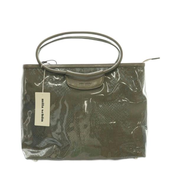 ミラショーン mila schon ハンドバッグ ビニール グレージュ カーキ /AQ ■OS レデ...