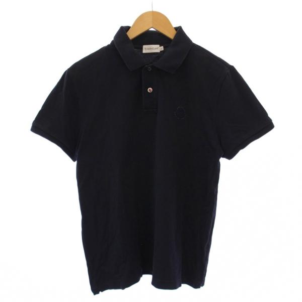 モンクレール MONCLER ポロシャツ 半袖 ロゴ ワッペン L 紺 131-091-83470-...
