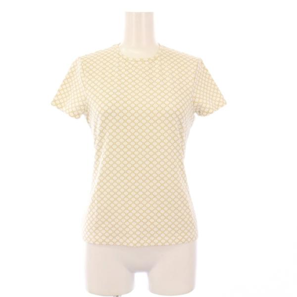 セリーヌ CELINE マカダム Tシャツ カットソー 半袖 M 白 ベージュ 2 0358/078...