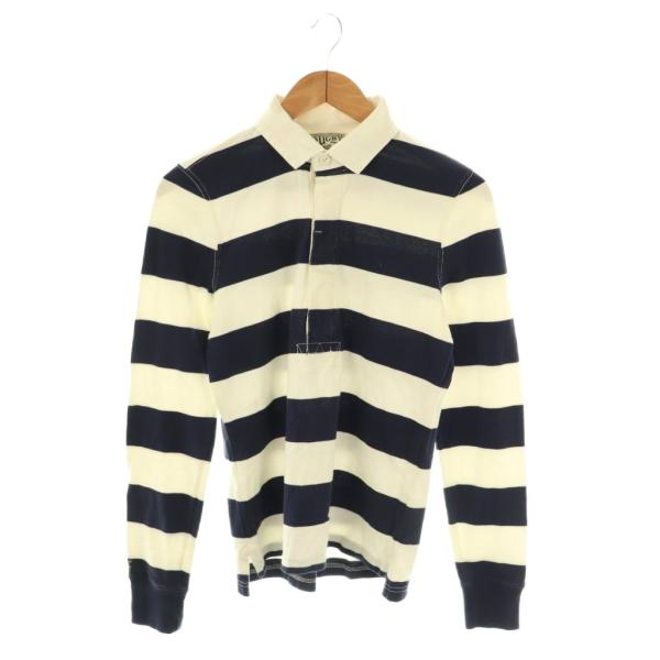 ラルフローレン ラグビー RALPH LAUREN RUGBY ポロシャツ 長袖 ボーダー柄 M 白...