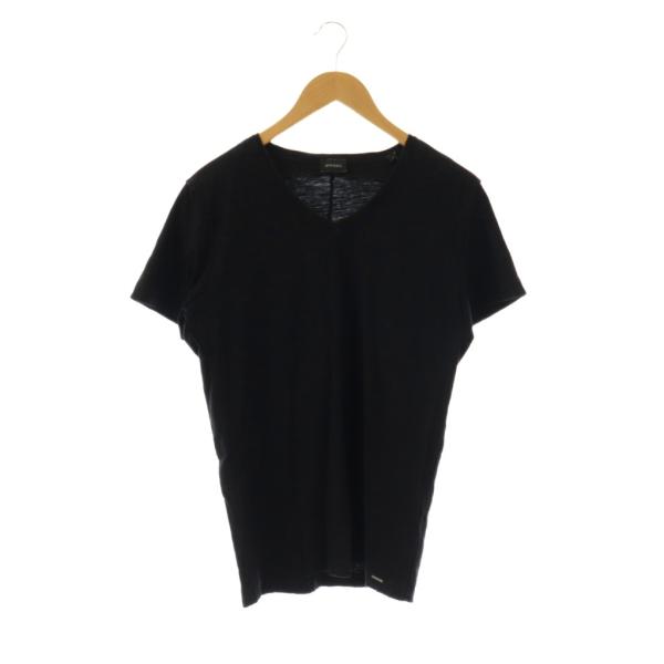 ディーゼル DIESEL Tシャツ カットソー Vネック 半袖 S 黒 /DF メンズ