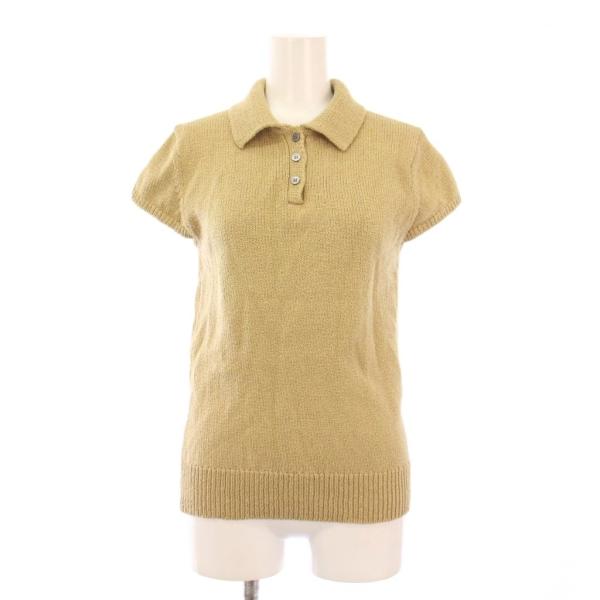 セオリー ウェーブブークレキャップスリーブポロシャツ ニット 半袖 レギュラーカラー 無地 ストレッ...