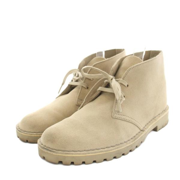 クラークス clarks デザートブーツ ショートブーツ スエード UK8.5 ベージュ 26162...