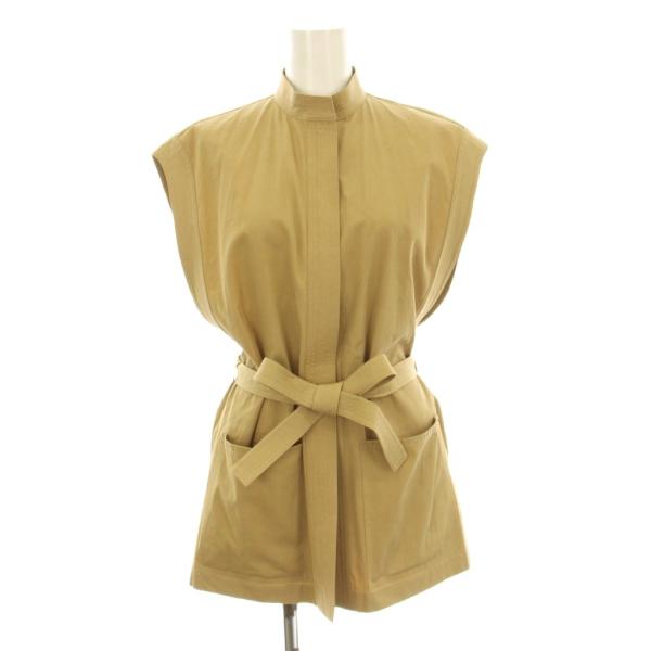 オーラリー AURALEE ベスト トッパー コットン ベルト付き 1 茶 ブラウン A9SV04C...