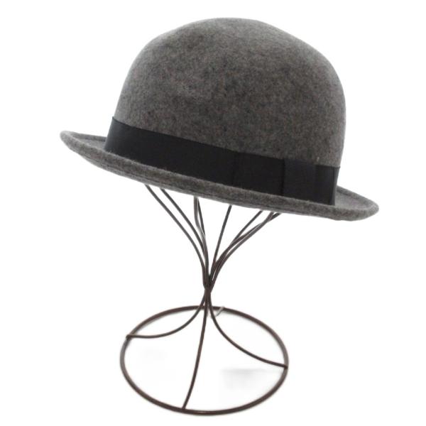 ベーシックエンティ Basiquenti ソフト帽 帽子 ハット ウール 57-58cm グレー /...