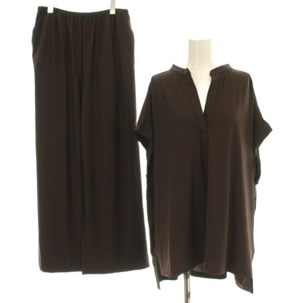 スローブ イエナ 25AW カットジョーゼット セットアップ カットソー フレンチスリーブ ワイドパ...