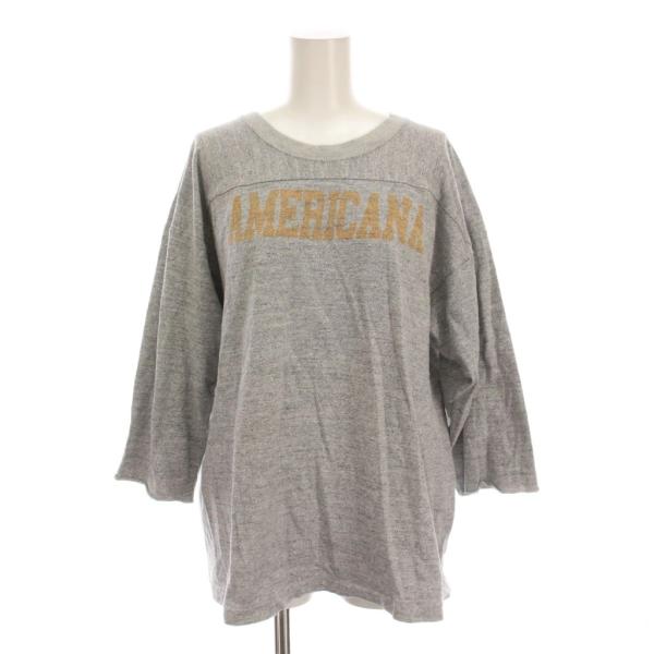 アメリカーナ AMERICANA Tシャツ カットソー 七分袖 グレー /YM レディース