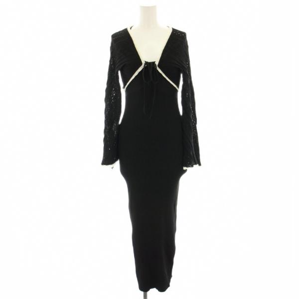 リリーブラウン レース編みボレロセットニットワンピース アンサンブル キャミワンピース ロング マキ...