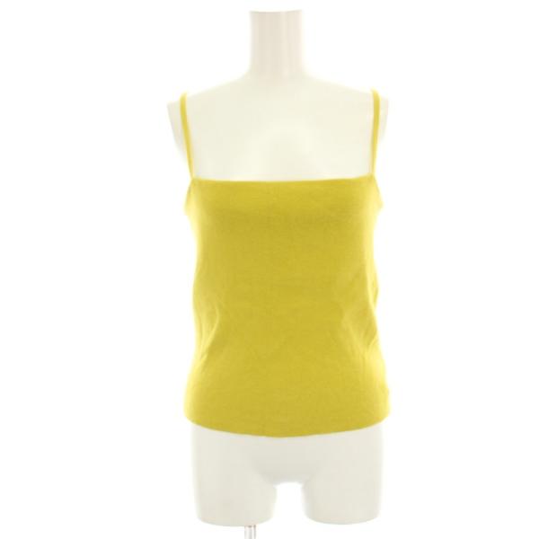 イエナ IENA コットンラミーニットキャミソール バッククロス 黄色 イエロー 230802009...