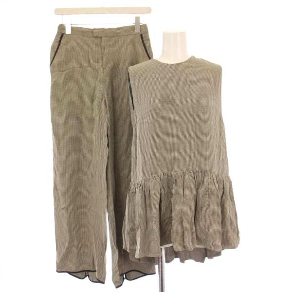 アメリヴィンテージ セットアップ シャツ ブラウス ノースリーブ クルーネック スラックスパンツ ジ...