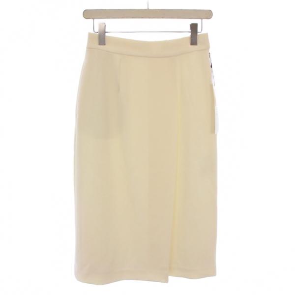 未使用品 ソージュ SOEJU タイトスカート ひざ丈 ストレッチ 無地 ワンカラー L 白 ホワイ...