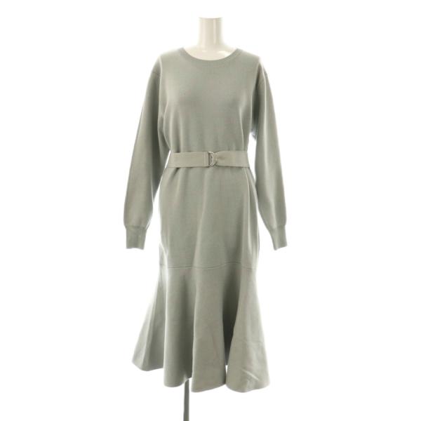 アプワイザーリッシェ Apuweiser-riche ワンピース ニット プルオーバー ベルト付き ...