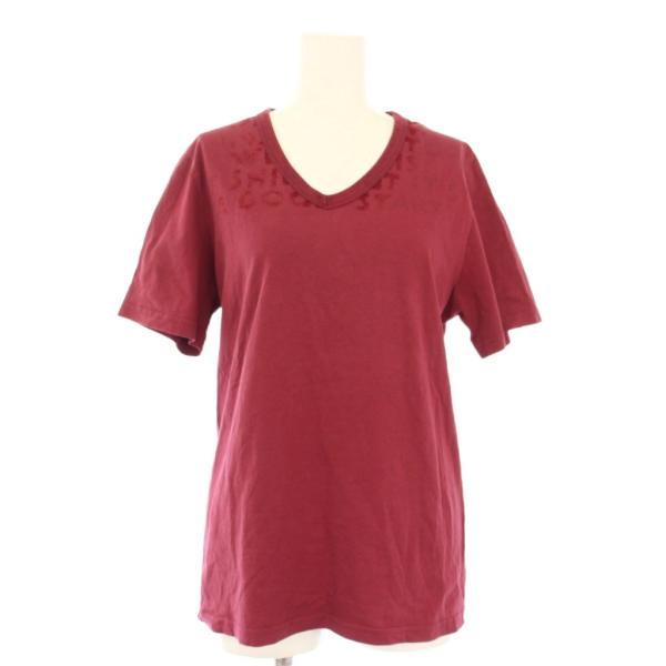 メゾンマルジェラ Maison Margiela エイズTシャツ カットソー 半袖 Vネック ロゴ ...