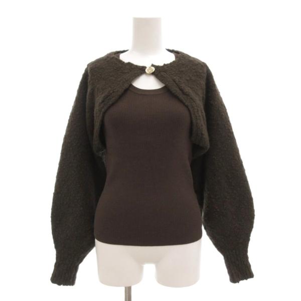 スナイデル SNIDEL 22AW ボレロニットタンクセット F アンサンブル 長袖 茶 ブラウン ...