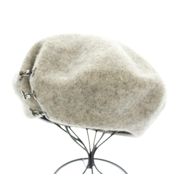 カシラ CA4LA ベレー帽 帽子 ホックデザイン ウール グレー ZKN02127 /KU メンズ