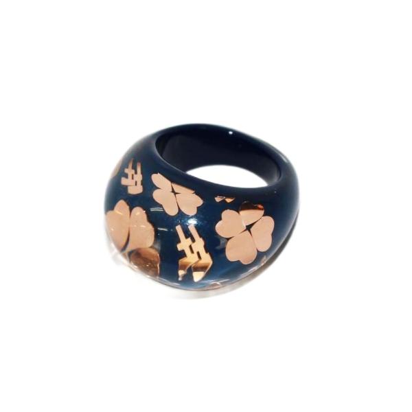 フォリフォリ Folli Follie 指輪 リング クローバー 56 ネイビー /KH レディース
