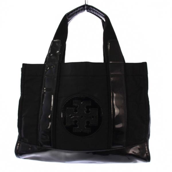 トリーバーチ TORY BURCH トートバッグ ハンドバッグ ナイロン エナメル 黒 /BM レデ...
