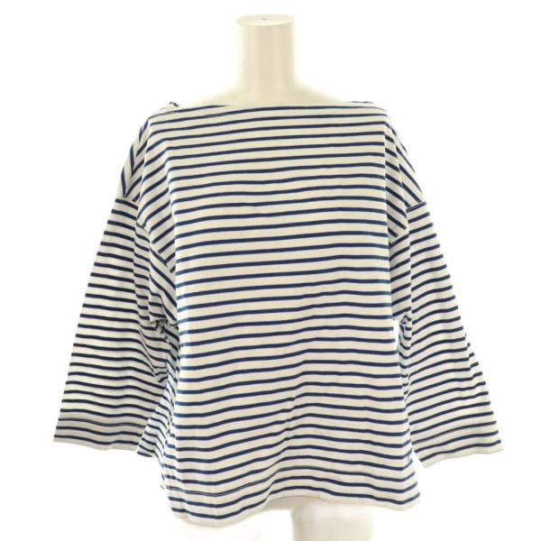 アメリカーナ AMERICANA カットソー 長袖 ネイビー 青 ホワイト 白 ボーダー柄 /CX ...