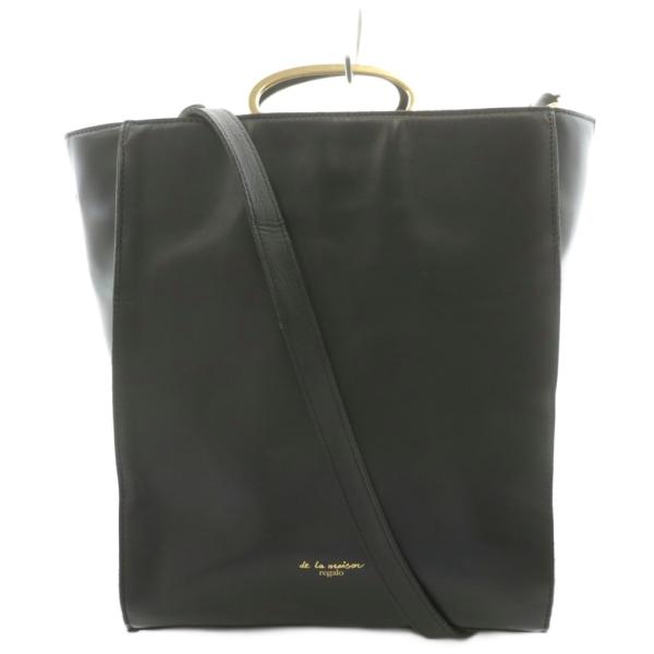 レガロ regalo ハンドバッグ ショルダーバッグ トートバッグ 2way レザー 黒 ブラック ...