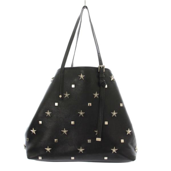ジミーチュウ JIMMY CHOO サシャ スタースタッズ トートバッグ レザー 黒 ブラック /K...