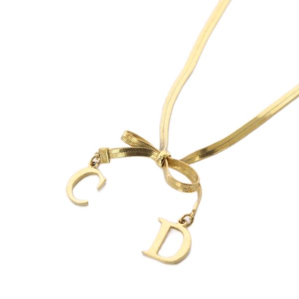 クリスチャンディオール Christian Dior リボンチョーカー CDロゴネックレス ペンダン...