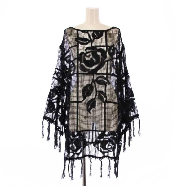 未使用品 アメリヴィンテージ メディルーズメッシュフラワーニットトップス カットソー 長袖 クルーネ...