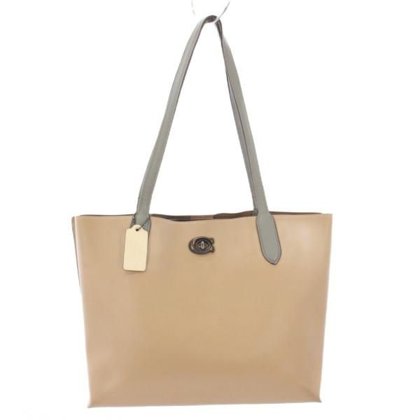 コーチ COACH ウィロウ ショルダーバッグ トートバッグ レザー ベージュ グレー /TK レデ...