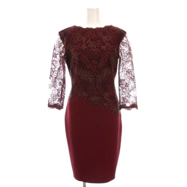 タダシショージ TADASHI SHOJI ドレス ワンピース ひざ丈 花柄 刺繍 レース 七分袖 ...