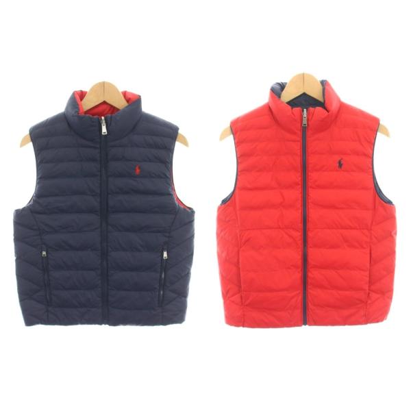 未使用品 ポロ ラルフローレン P-Layer 2 リバーシブルキルテッドベスト アウター 前開き ...