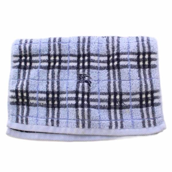 バーバリー ロンドン BURBERRY LONDON フェイスタオル チェック柄 ロゴ 刺繍 黒 ブ...
