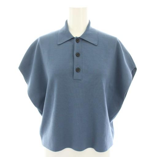 オーラリー AURALEE 24SS ウールリサイクルポリエステルハイゲージニットスリーブレスポロ ...