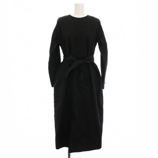 ミラオーウェン Mila Owen 接結風コクーンシルエットワンピース ロング リネン混 長袖 0 ...