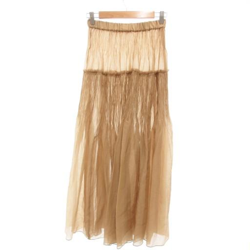 シンプリシテェ Simplicite ロングスカート イージー シアー ギャザー マキシ ベージュ ...