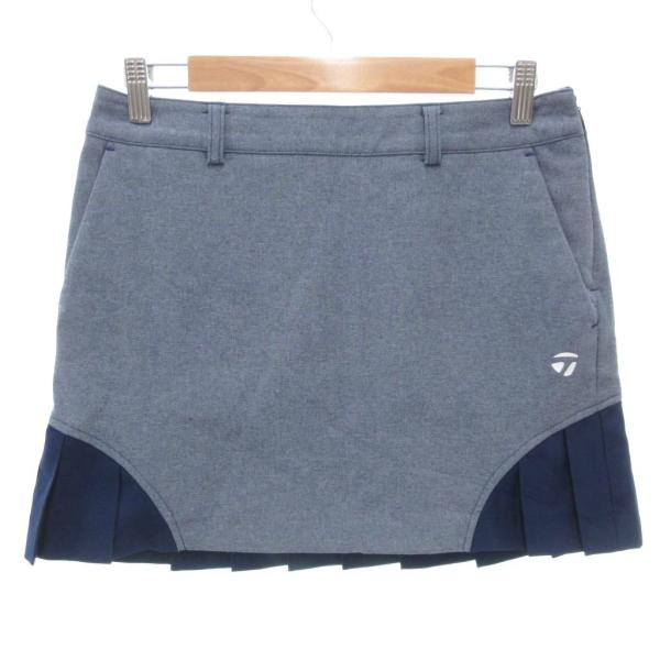 テーラーメイド Taylormade 美品 ミニスカート プリーツ ゴルフウェア 切替 M 紺 ネイ...