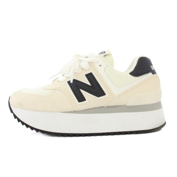 ニューバランス NEW BALANCE WL574ZAH スニーカー スエード US5.5 白 アイ...
