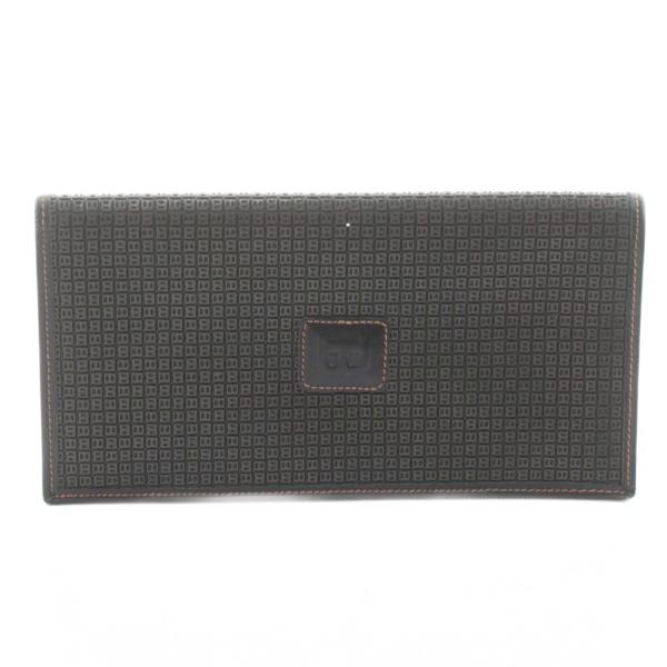 バリー BALLY 二つ折り 長財布 PVC レザー ロゴ 小銭入れなし 黒 ブラック /KU メン...