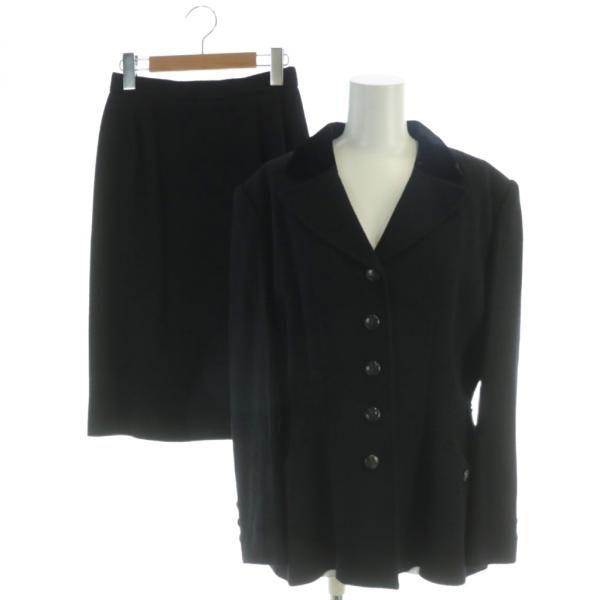 ジュンアシダ jun ashida セットアップ スーツ フォーマル スカート ジャケット 9 黒 ...