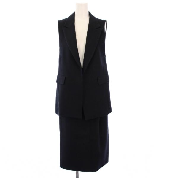 アナイ ANAYI 24SS セットアップ ベスト タイトスカート ひざ丈 34 紺 /KH レディ...