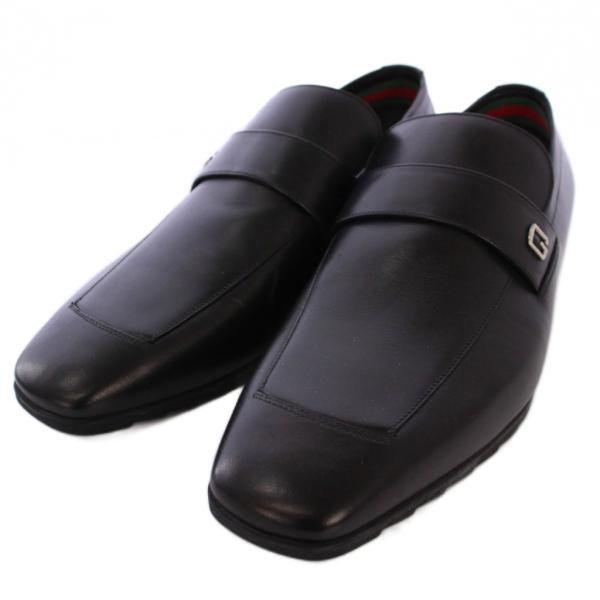 グッチ GUCCI ビジネスシューズ レザー 38.5 黒 163497 /BM メンズ