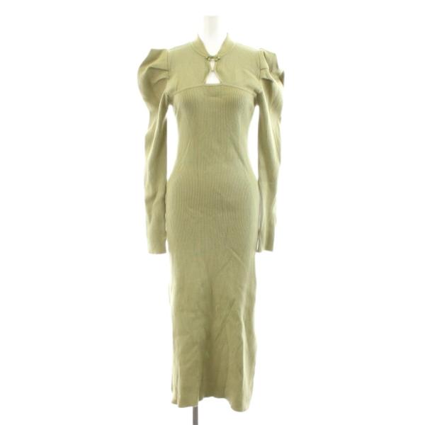 リリーブラウン Lily Brown 23SS チャイナカットアウトニットワンピース ミモレ ロング...