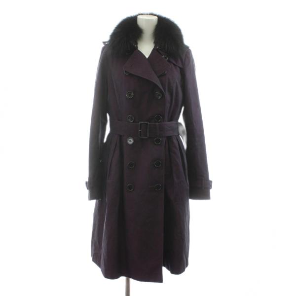 バーバリー ロンドン トレンチコート ロング ライナー フォックスファー 裏地ノバチェック ベルト付...