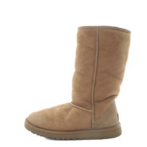 アグ オーストラリア UGG australia ムートンブーツ ロング ロゴ 23cm 茶色 ブラウン /SR レディース