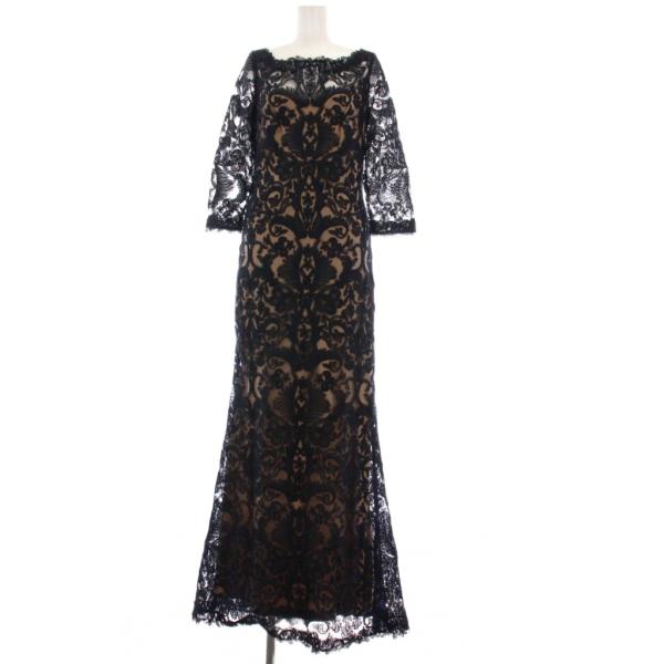 タダシショージ TADASHI SHOJI 総レース ロングドレス ワンピース マキシ丈 七分袖 刺...