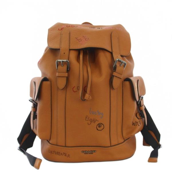 コーチ COACH ハドソン エンブロイダリー レザー バックパック リュックサック デイパック 茶...