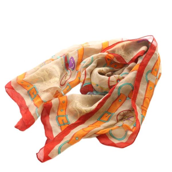 アメリヴィンテージ Ameri VINTAGE ストール ショール 総柄 ベージュ 赤 レッド マル...