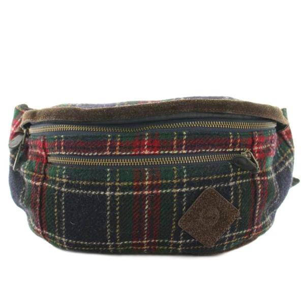 フレッドペリー FRED PERRY ボディバッグ ウエストバッグ チェック 紺 ネイビー 緑 グリ...