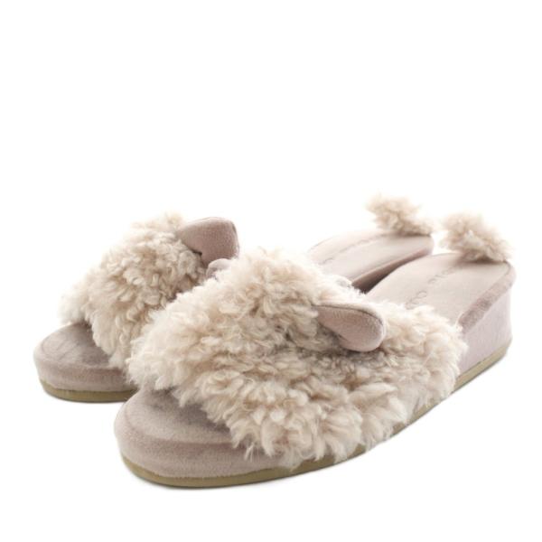 ジェラートピケ gelato pique スリッパ シューズ ウェッジソール ファー 23.0cm ...