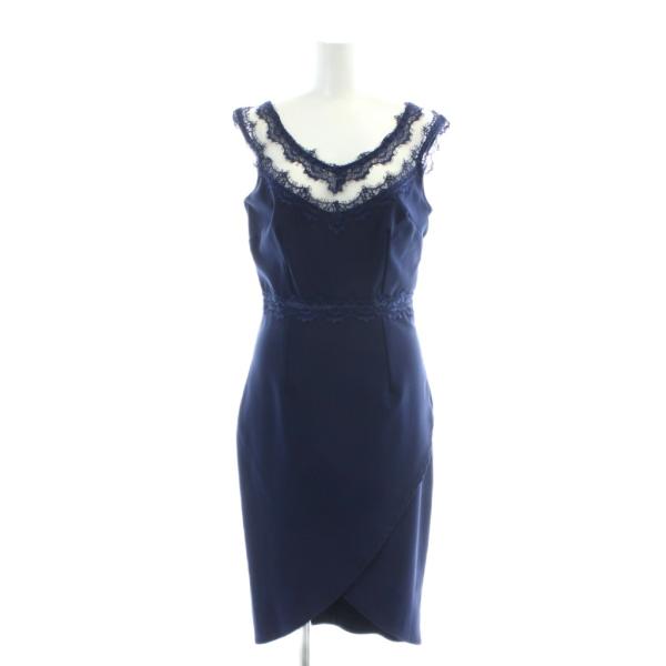 リトルミストレス Little Mistress カラードレス ワンピース ノースリーブ M 紺 ネ...